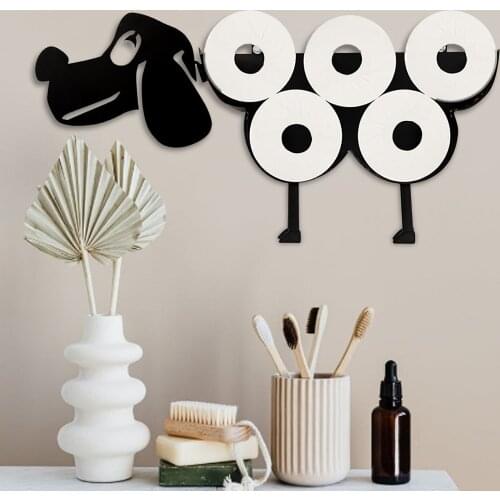 Toilet Paper Holder Sheep Wall-mounted Metal Toilet Paper Toilet Tissue Storage Decoration