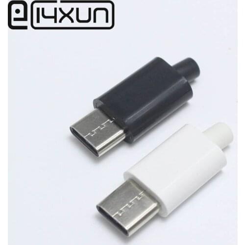 EClyxun 2Set DIY USB 3.1 type C Male Plug Welding Type Double-sided plug Type C Data and Charging Welded Wire Connector 4 in 1