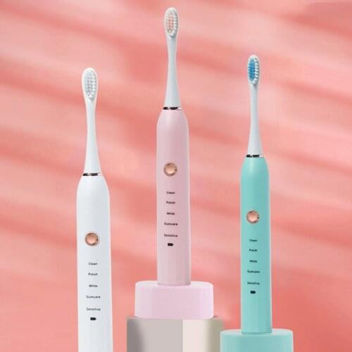 Portable Electric Adult Battery Type Toothbrush Soft Sonic Electric Toothbrush Antibacterial Brush Head Valentines Day Gift