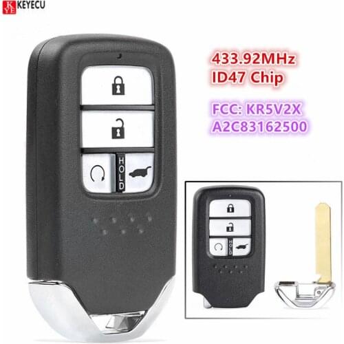 KEYECU 433.92MHz ID47 Chip FCC: KR5V2X A2C83162500 Replacement 4 Button Smart Remote Car Key Fob for Honda Pilot