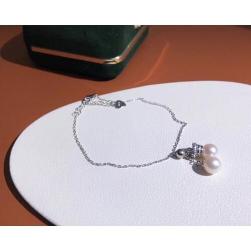 Crown 925 Sterling Silver Bracelet Settings Finding Mountings Base Part Bangle for Crystal Agate Edison Pearls Jade Coral Beads