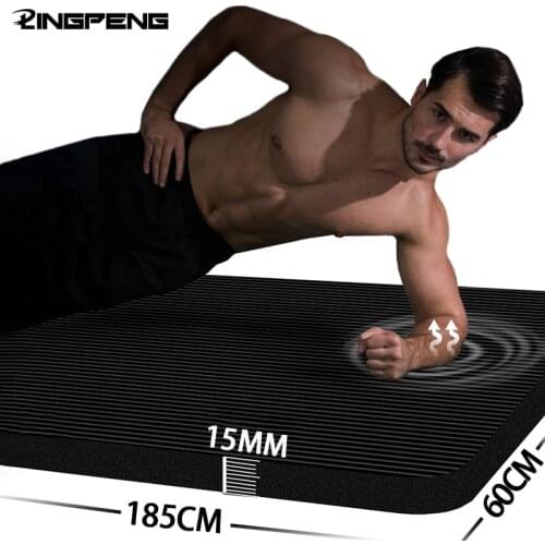 Yoga Mat High Density Non-slip Exercise Mat 15mm for Pilates and Floor Exercise Home Fitness Unisex NBR Foam Yoga Mat