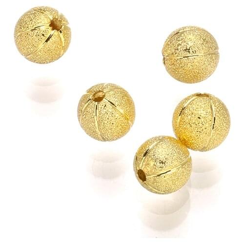 50 pcs Brass shinny carved spacer round bead bracelet Findings DIY making For Jewelry Necklace Bracelet handmake Accessories