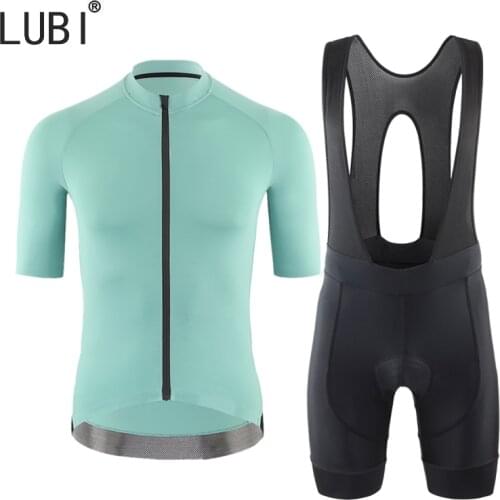 LUBI High Quality Men Cycling Jersey Set Pro Team Racing Suit Bicycle Clothing Kit Breathable Mountain Bike Clothes Sportwears