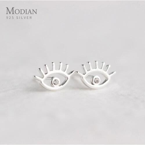 Modian Silver 925 Jewelry Simple Cute Eyes Stud Earrings for Women 925 Sterling Silver Pins Mode Fashion Female Oreilles
