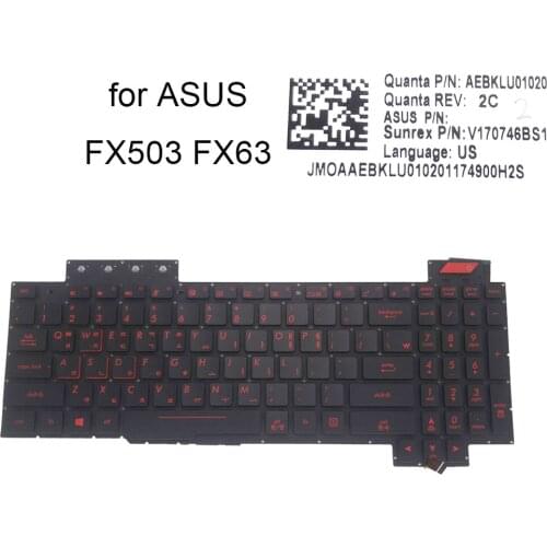 New Korean Keyboard Backlight for ASUS ROG FX503VD FX503VM FX63 Gaming Notebook KR Keyboards light red keys No FRAME V170746BS1
