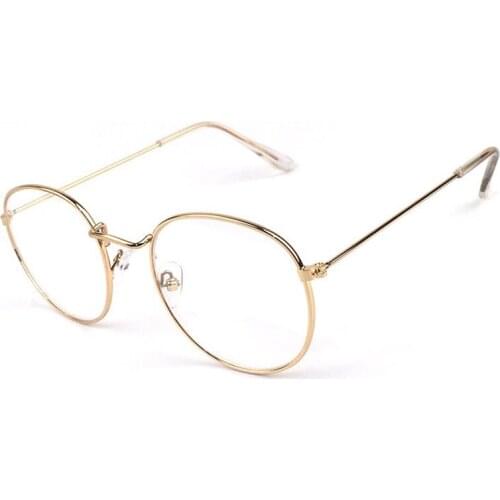 2018New Women Metal Round Anti Blue light blocking glasses Filter Reduces Digital Eye Strain Clear Regular Computer Gaming Gafas