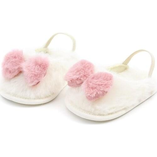 Autumn Toddler Newborn Baby Girls Bow Soft Crib Sole slippers Prewalker Warm Shoes Ins 0-18M