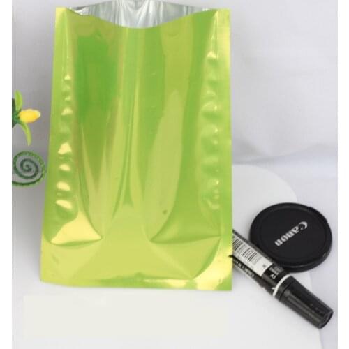 200pcs/lot 9*13cm Green aluminium foil flat bag-metallic vacuum plant seed/medical packing food sack, heat sealable ping pocket