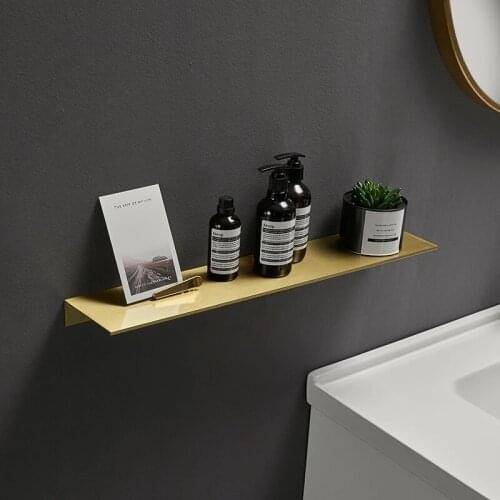 Bathroom Shelf Brushed Gold Shower Rack Aluminum Corner Shelf Square Bath Shower Shelf Chrome Bathroom Storage Organizer Rack