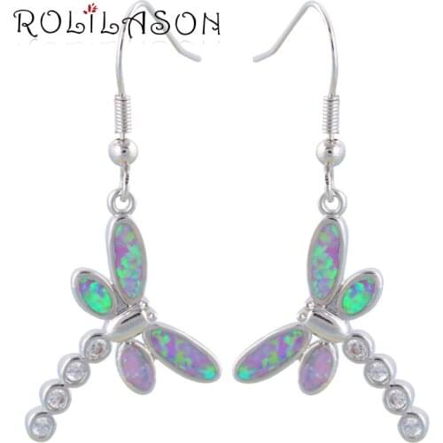 Nice Princess Super supplier Wholesale & Retail Pink Fire Opal Silver Stamped Drop Earrings Fashion Jewelry OE088
