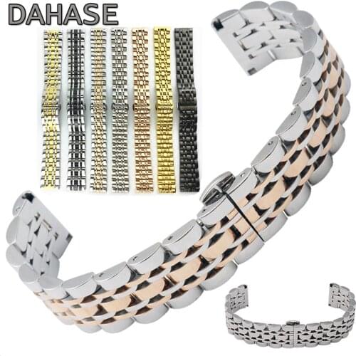 Butterfly Buckle Watch Band 12 14 15 16 17 18 19 20 21 22 23 24mm Stainless Steel Watch Band Replacement Metal Strap Bracelet 7Z