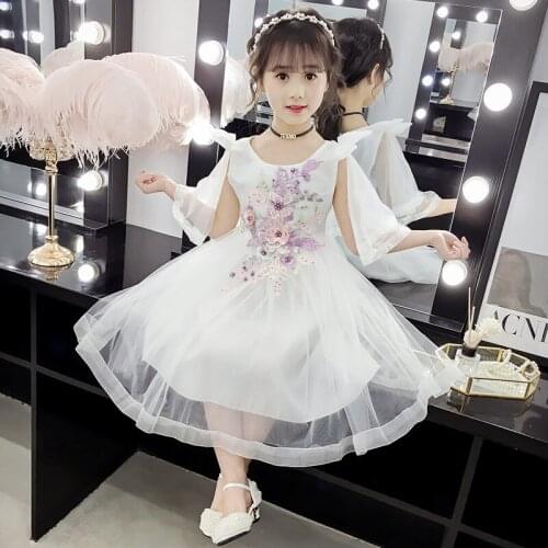 Mesh Clothes For 4 Years Old Girls Appliques ChildrenS Clothing Summer For Girl 12 Child Party Dress Plus Size Dresses Elegant