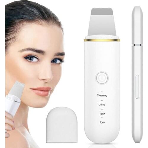 Skin Scrubber Ultrasonic Skin Scrubber Cleaner Ion Acne Blackhead Remover Peeling Shovel Beauty Facial Massager Skin Care Tools