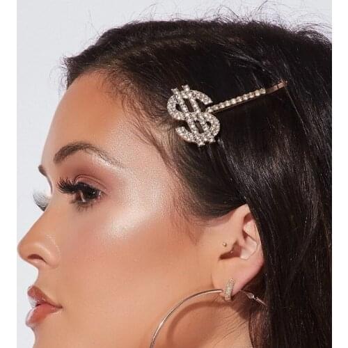 Stonefans Statement Rhinestone Money Hair Clip Barrette for Women Fashion Crystal Bling Hair Pins Bobby Jewelry Accessories Gift