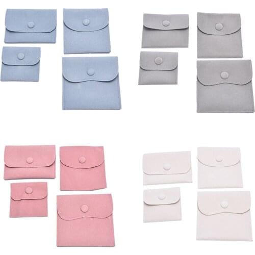 Jewelry Packaging Bag Snap Fastener Superior Soft Velvet Gift Bracelet Bag Necklace Earrings Ring Storage Pouch