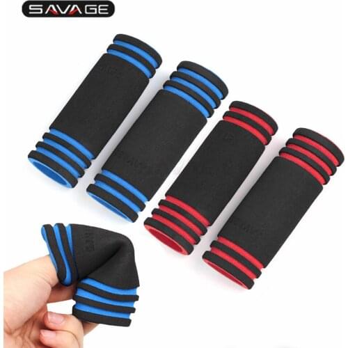 Motorcycle Handlebar Grip Red Black Blue Sponge Cover Off-Road Bike Bicycle Universal 7/8" 22mm Anti-slip Hand Grips