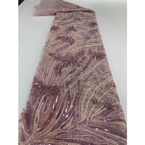 High Quality Lace Fabric Stacked Sequin Embroidery French Tulle Mesh Design Sewing Party Dress Fashion Skirt 5 Yards Wholesale