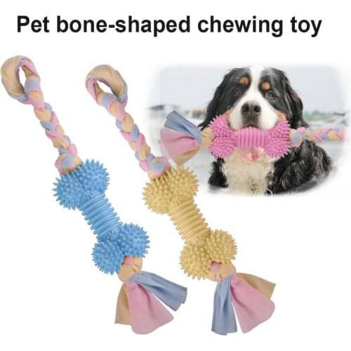 Bite Resistant Bone Shape Cotton Rope Knot Dog Teether Interaction Pet Chew Toy