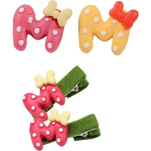 10Pc 20*22mm Resin Cute Letter M Bow Patch DIY Craft Supplies Phone Shell/Kids Hairpin Headwear/Earrings Pendant Craft Materials