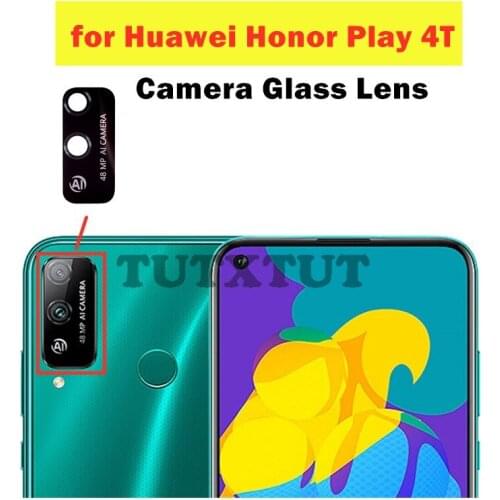 2PCS for Huawei Honor Play 4T Back Camera Glass Lens Main Rear Camera Lens with Glue Repair Spare Parts
