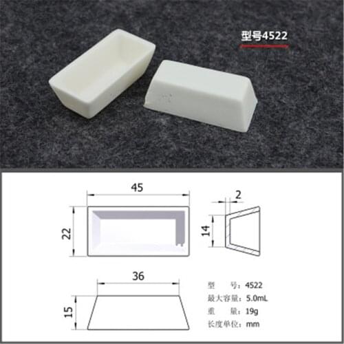2pcs/lot 5ml 4522 Al2O3 Thermal Analysis Rectangle Shaped Crucible Alumina Crucible For Thermal Analysis Instrument