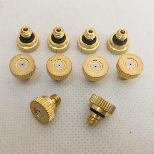 20pcs/bag Fog Mist Nozzle, Low Pressure Mist Cooling Nozzle, Brass Misting Nozzles Orifice 0.2-0.6mm