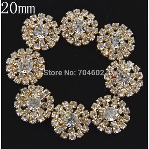 30pcs/lot Free Shipping 20mm Clear Acrylic Rhinestone Buttons Round Diamante Crystal Wedding Hair Dress Garment Accessory BT09