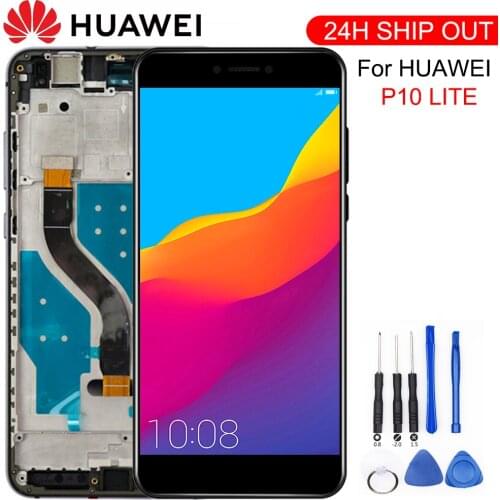 5.2" ORIGINAL LCD For HUAWEI P10 Lite Display Touch Screen with Frame For HUAWEI P10 Lite LCD Screen was-lx1 was-lx1a Nova Lite
