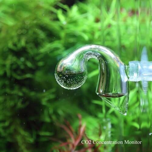 Aquarium Carbon Dioxide CO2 Monitor Glass Drop Checker with Solution PH Indicator and Suction Cup HFing