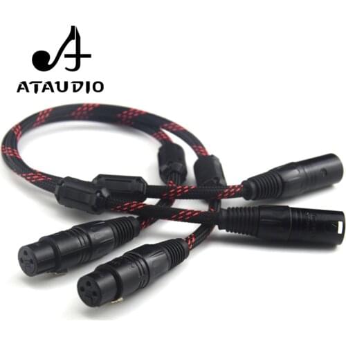 ATAUDIO 1 Pair Hifi 2 XLR Male to Female Balance Audio Cable High performance 3 Pin XLR Connectors Microphone XLR Cable