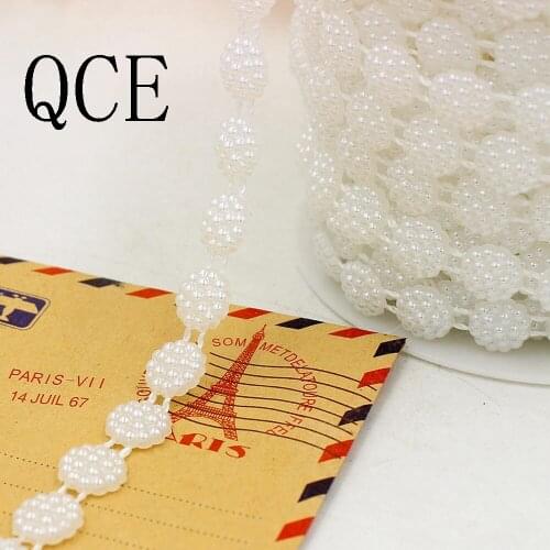 Free Shipping 2Meters 10mm Buddha Head Flower Design Craft ABS Half Round Flatback Imitation Pearl Beads Chain For Diy