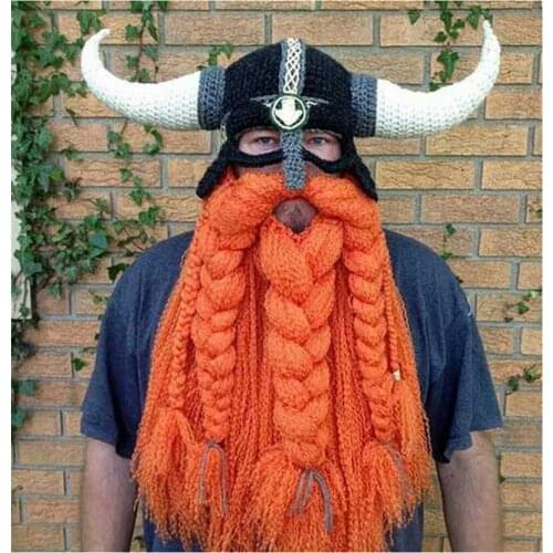 Big horn All hand-woven Bull Modelling Viking style warm hats,Wrap your head Suitable for hunting