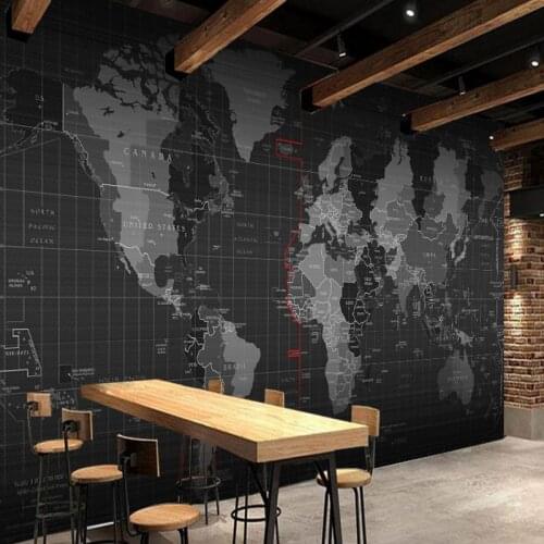 Dropship 3D Custom Photo Wallpaper Personality Science World Map Mural Background Entertainment Restaurant Decoration Wallpaper