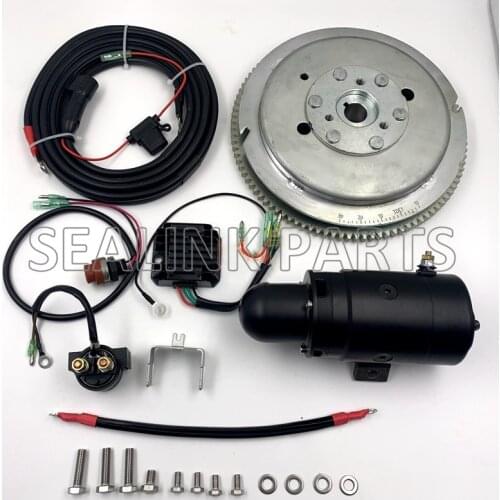 E85 ELECTRIC START KIT FOR YAMAHA & MORE 2 STROKE 85HP 1140CC PARSUN HIDEA POWERTEC PIONEER JIANHANG T85 OUTBOARD STARTER MOTOR