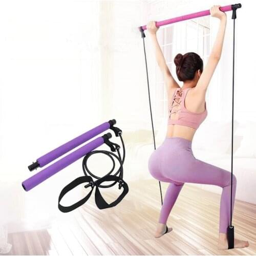 Yoga Crossfit Resistance Bands Exerciser Pull Rope Portable Gym Workout Pilates Bar Trainer Elastic Bands For Fitness Equipment