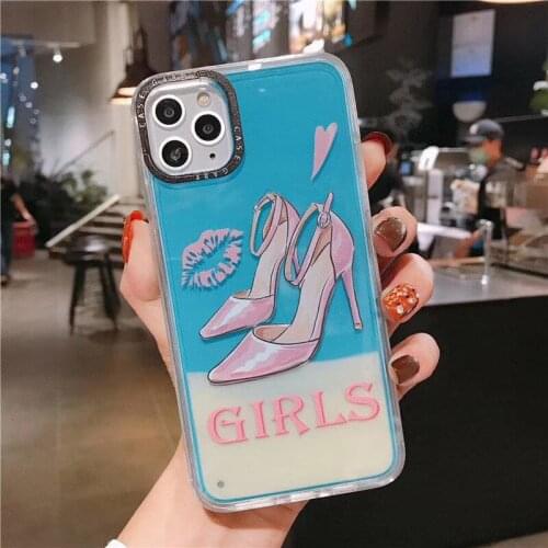 Noctilucent Case For iphone11 Pro max Liquid Sand Cover for iphoneXS Max 8Plus cute gilr cases for iphone XR DHL Free