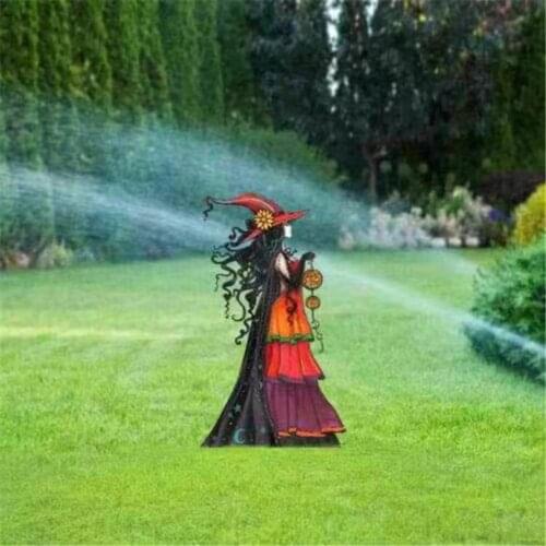Halloween Metal Witch Decor Garden Lawn Sexy Witch Sign sign board Ornament Holiday Yard Garden Home Decoration Accessories