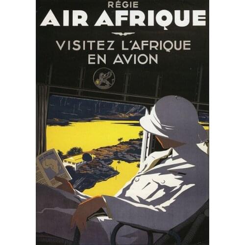 Wild Africa Sky View Air France Visit Landscape Trip Travel Retro Vintage Poster Canvas DIY Wall Art Home Bar Posters Decor