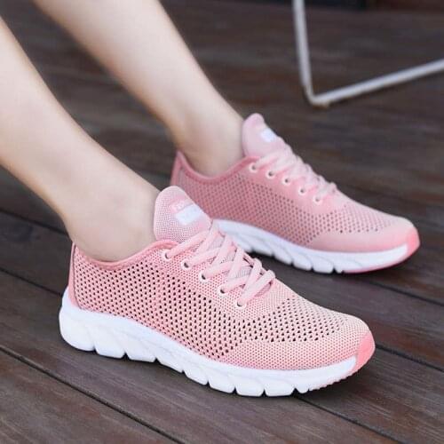 Flying Woven Breathable Running Shoes Ladies Sneakers Tennis Walking Mesh Womens 2021 Summer New Style