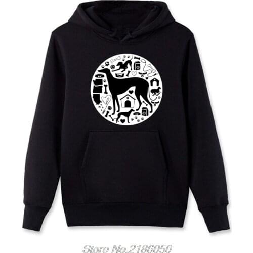 Hip Hop Bulldog Funny Greyhound Dog Hoodies Teenager Men Fleece Sweatshirts Hooded Streetwear