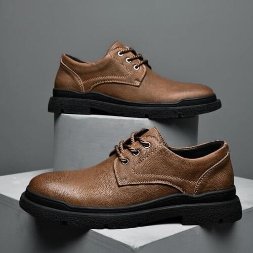 Genuine Leather Mens Shoes England New Fashion Business Casual Comfortable Business Formal Shoes