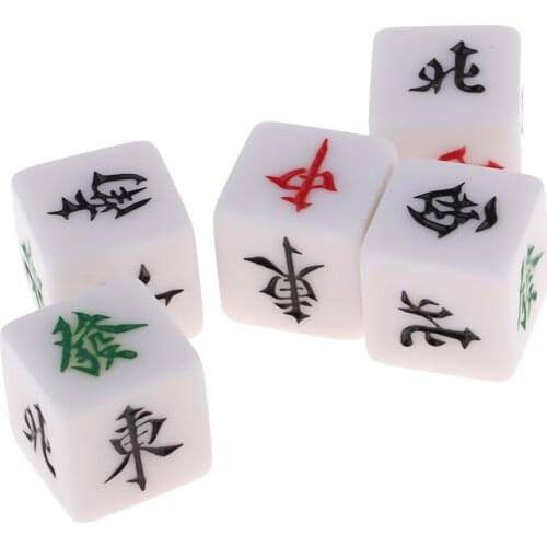 High Quality Dice Set Board Game Mahjong Accessories Set of 5 Acrylic Dices Entertainment Games Dices