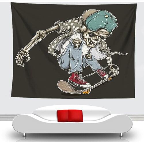 Street Skull Graffiti Tapestry Wall Hanging Western Style Home Dorm Decor Stickers Wall Cloth Tapestries Multiple Size Houseware
