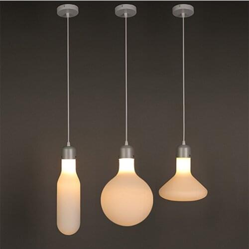 Nordic Pendant Lights White Glass Hanging Lamps For Living Room Decor Bedroom Bedside Light Fixtures Modern Chandelier Luminaire