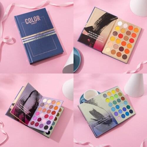 New 72 Colors Glitter Book Eyeshadow Pallete Private Label Matte Shimmer Page turning Eye Shadow Pallete Colorful High Pigment