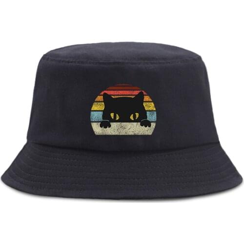 Rainbow Cat Cartoon Printing Hip Hop Men Bucket Hats Fashion Foldable Women Fishman Cap Casual Sunscreen Sun WomenS 2020 Hat