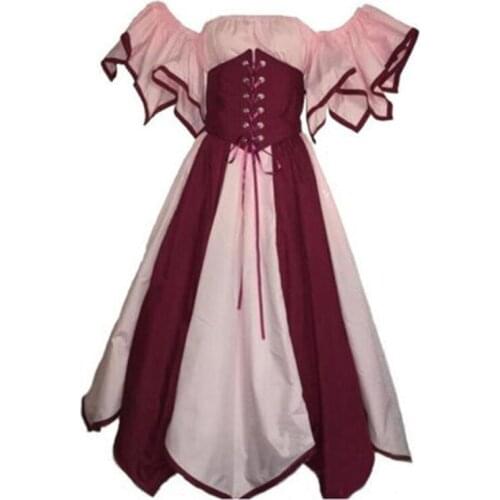 Drop Shipping Ladies Medieval Gown Renaissance Princess Party Dress Gothic Cosplay Costume S-3XL