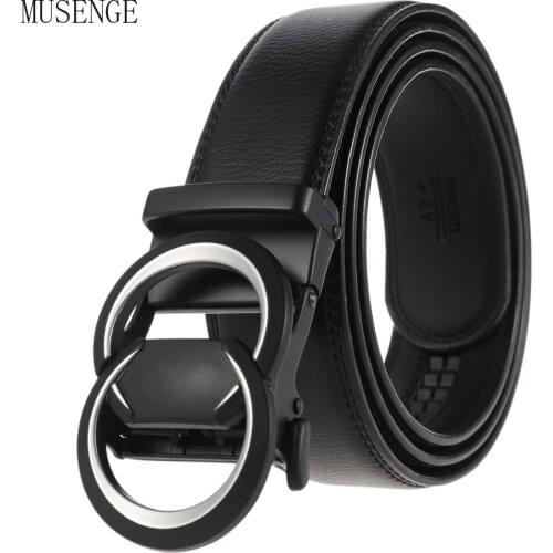 Fashion Automatic Buckle Designer Mens Belt High Quality Genuine Leather Male Belt Luxury Brand Western Black Brown Cinturones