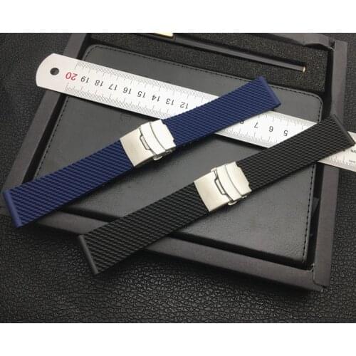 Top brand watchband Silicone Rubber Black dark Blue 24mm Bracelet For navitimer/avenger for Breitling strap watch band free tool